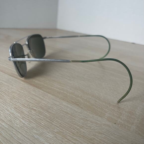 Vintage Randolph Engineering 6 1/2 Aviator Sunglasses Matte Chrome FRAMES ONLY - Picture 8 of 9
